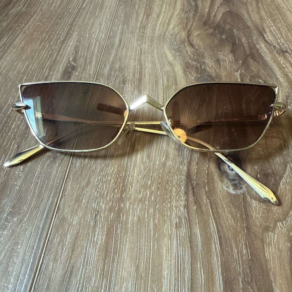 Sojos SJ1127 Sunglasses Gold metal cat eye 56-17-145 Good condition